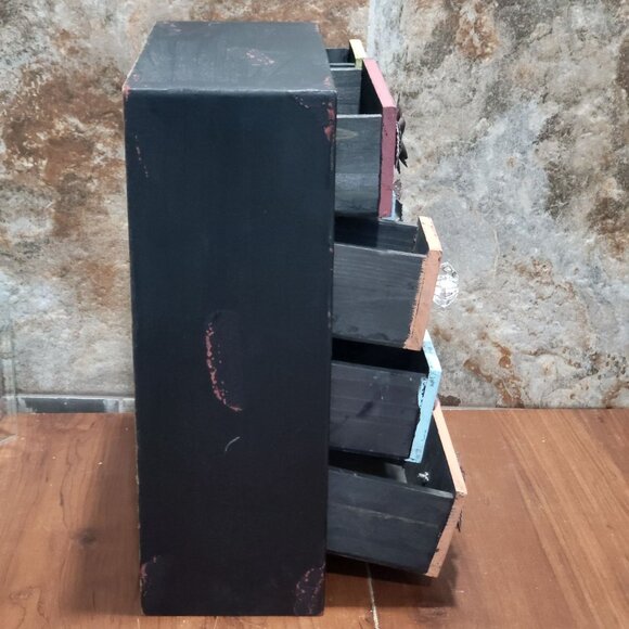 Multi Color 9 Drawer Wood Cabinet Small Chest Box Desk Organizer - Picture 16 of 17